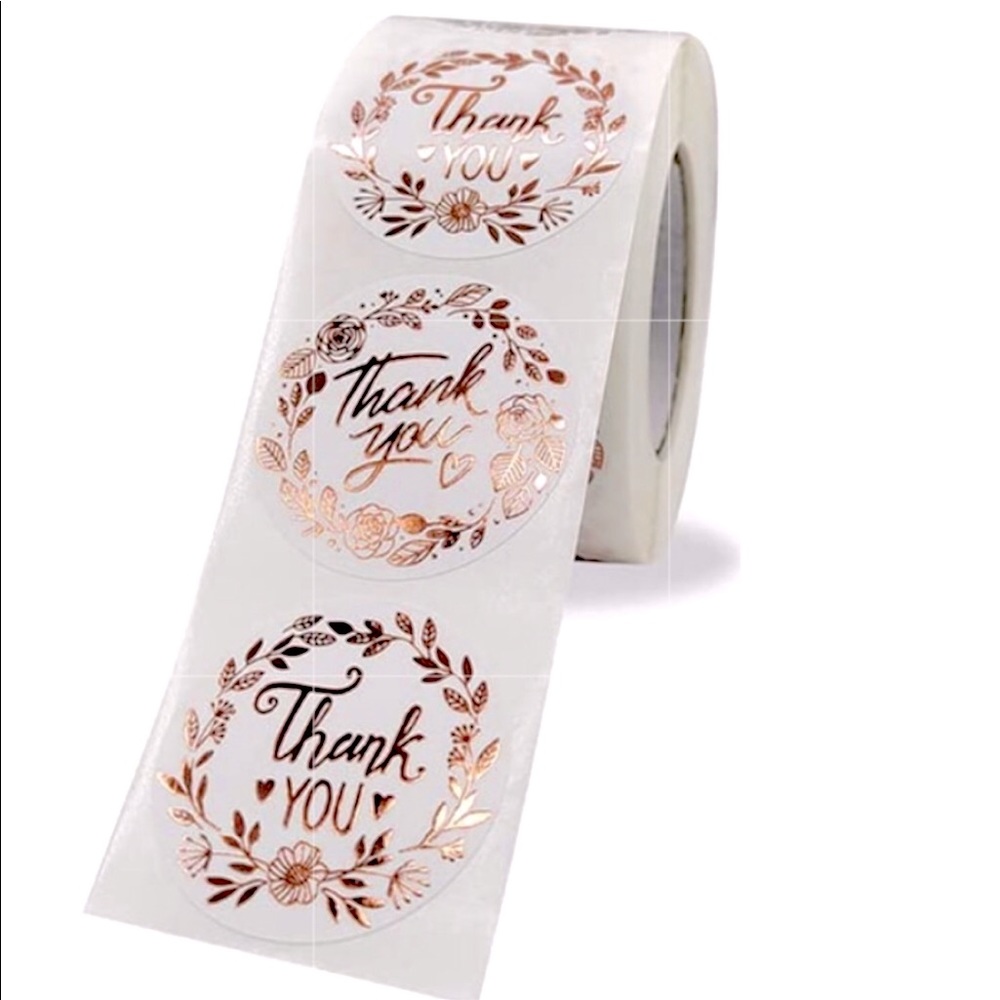 NEW Poshmark Packages "Thank You!" Shipping Supplies ~ 125Pc Rose Gold Stickers - Picture 4 of 6